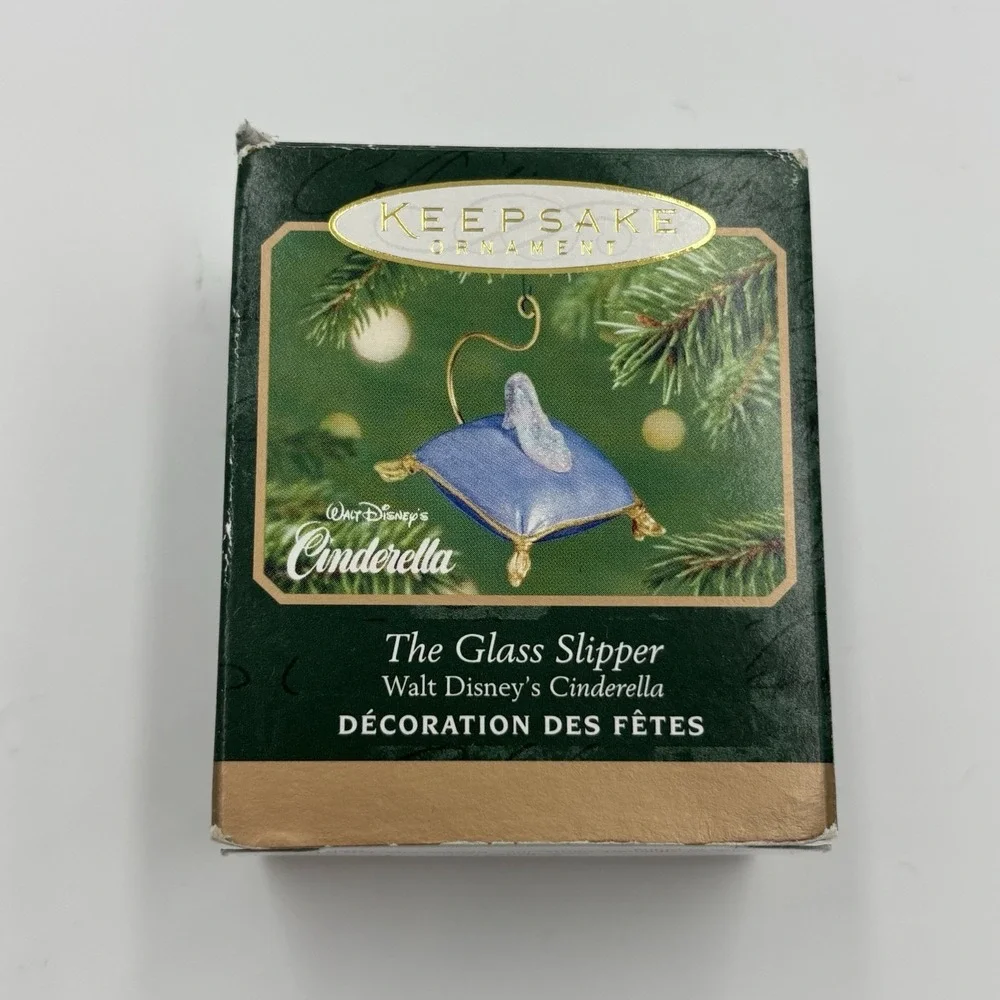 Walt Disney's Cinderella 2001 Miniature The Glass Slipper Hallmark Tree Ornament